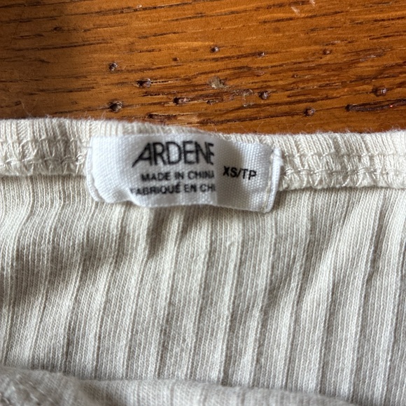 Ardene Cream Ribbed Crop Top - Picture 2 of 4
